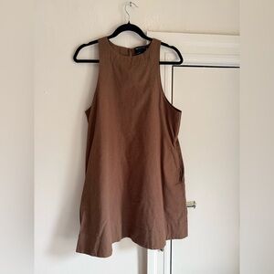 Brown Linen ASOS Sleeveless Dress